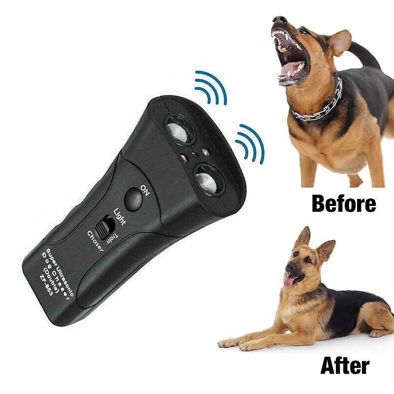 New Ultrasonic Dog Chaser Aggressive Attack Repeller Trainer LED Flashlight training Repeller Control Anti Bark Barking3