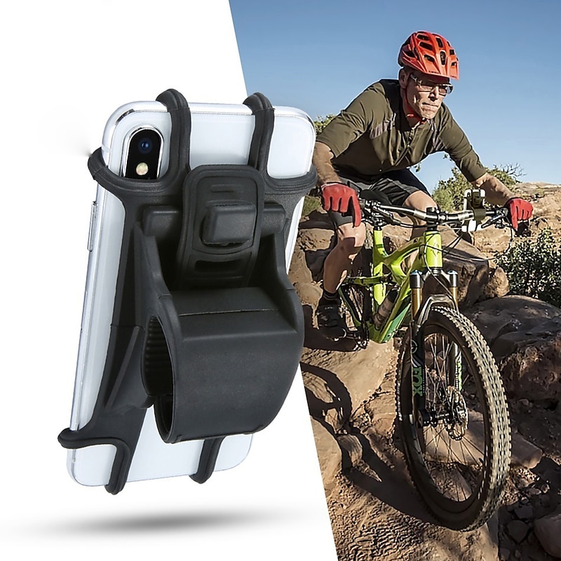 Silicone Bicycle Phone Holder Support For 4 - 6 inch Smartphone Holders Motorcycle Bike Handlebar Clip Stand GPS Mount Bracket4.7