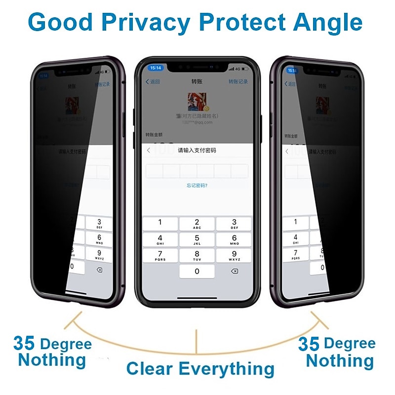 Phone Case For Samsung Galaxy S25 S24 S23 S22 S21 FE S21 Ultra Plus S20 Magnetic Adsorption Full Body Protective Anti peep Shockproof Transparent Privacy Tempered Glass3