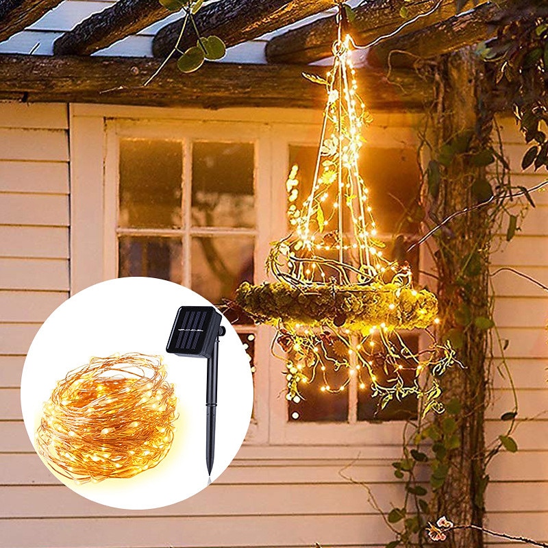 Outdoor Solar String Light  LED Fairy Lights Garden Lights 10M 20M IP65 Holiday Lights 100Leds 200Leds For Christmas New Year Garland Decor Warm White Lighting LED Solar Garden Light3