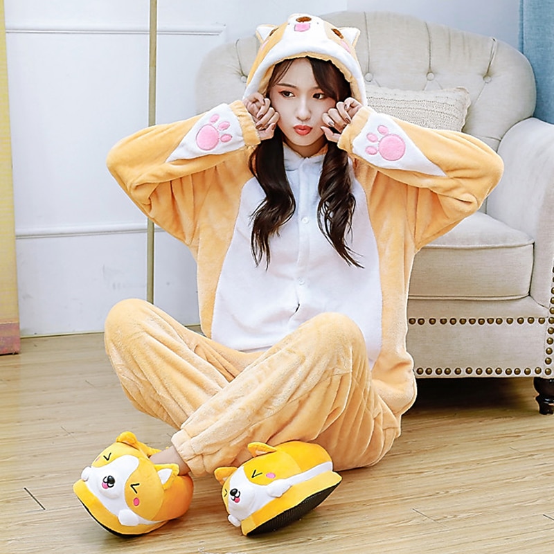 Adults' Color Block Onesie Costume Carnival Costume Dog Onesie Pajamas Kigurumi Pajamas Funny Costume For Men and Women Boys and Girls Carnival Cartoon2