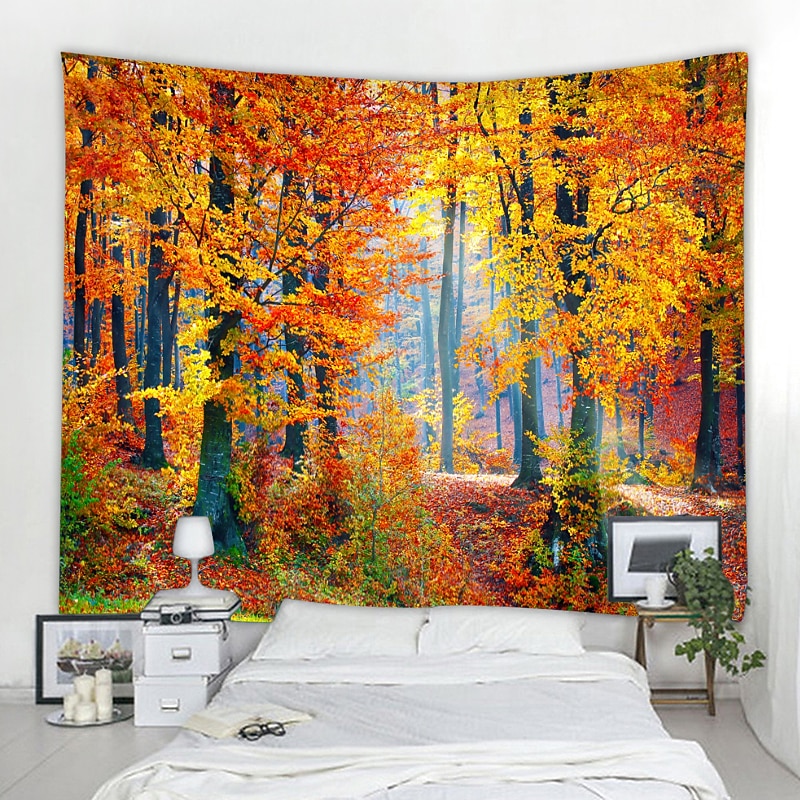 Wall Tapestry Art Decor Blanket Curtain Picnic Tablecloth Hanging Home Bedroom Living Room Dorm Decoration Autumn Nature Landscape Forest Tree3