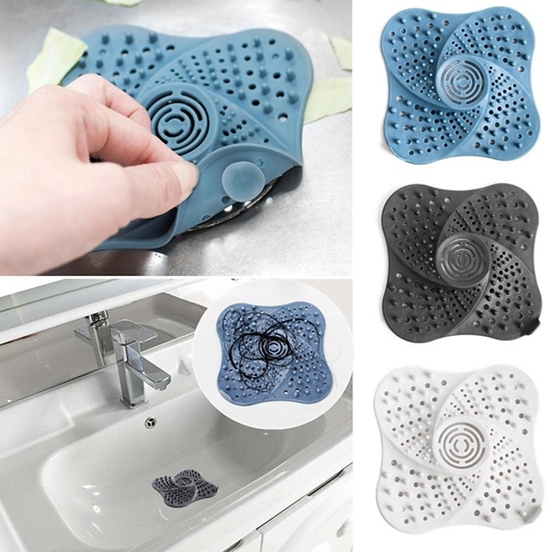Anti-blocking Hair Catcher Hair Stopper Plug Trap Shower Floor Drain Covers Sink Strainer Filter Bathroom Kitchen Accessories3