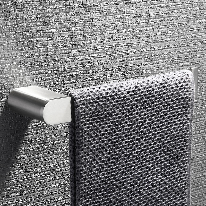 Towel Bar New Design Stainless Steel Bathroom Towel Single Rod Wall Mounted Brushed Silvery 1PC