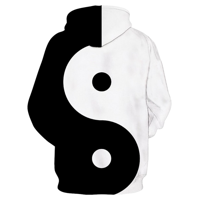Men's Geometric Color Block 3D Hoodie Hoodies Sweatshirt Basic Casual Hooded Daily Club White Designer2