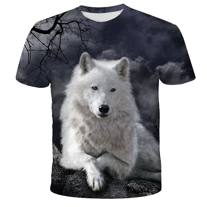 Men's Animal 3D T Shirt Short Sleeve T shirt Round Neck Shirt Streetwear Exaggerated Daily Holiday Rainbow Clothing Apparel S M L XL 2XL 3XL