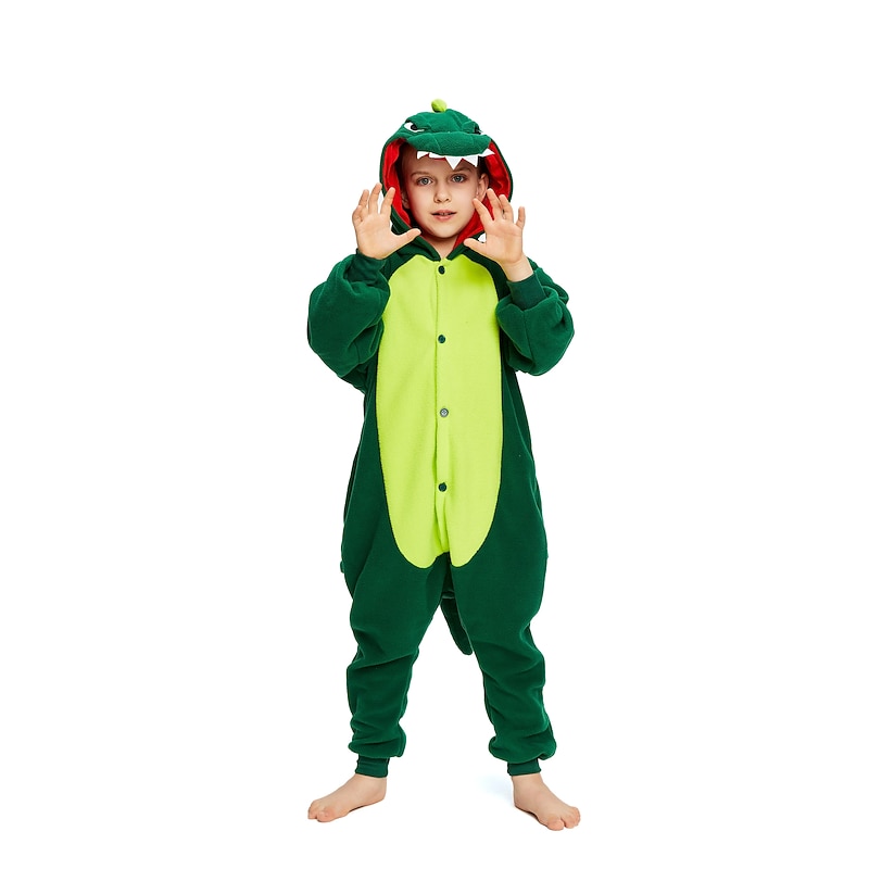 Kid's Kigurumi Pajamas Dinosaur Solid Colored Onesie Pajamas Polar Fleece Cosplay For Boys and Girls Christmas Animal Sleepwear Cartoon Festival / Holiday Costumes / Leotard / Onesie3