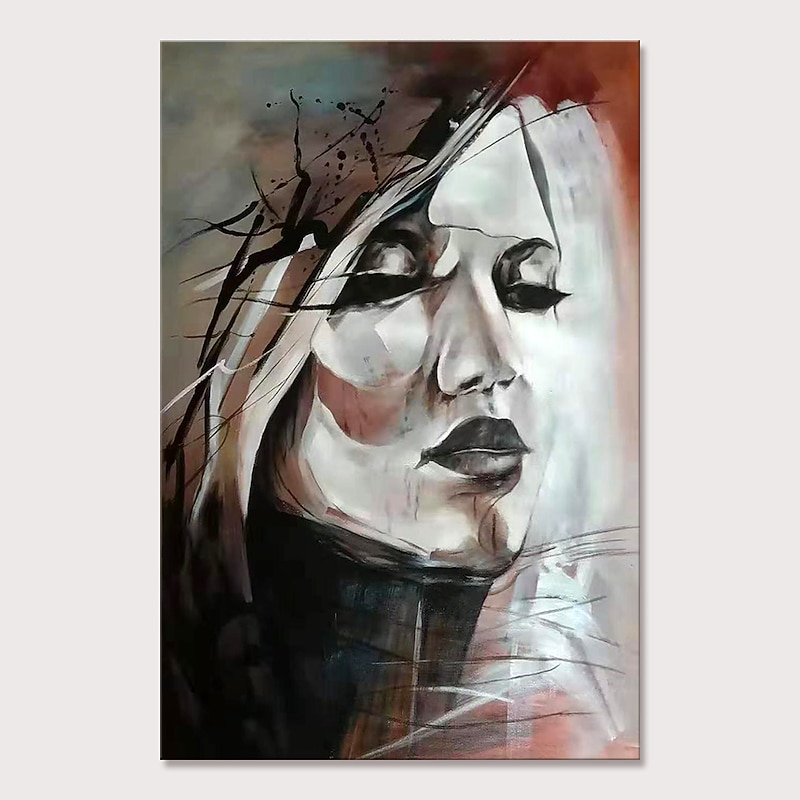 Oil Painting Hand Painted Vertical People Abstract Portrait Modern Rolled Canvas (No Frame)3