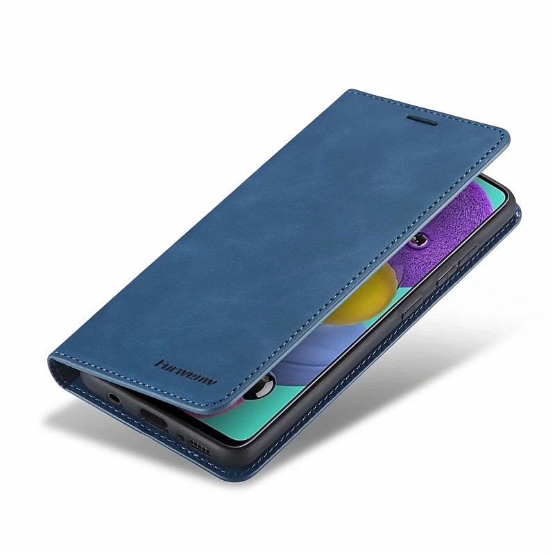 Phone Case For Samsung Galaxy S25 S24 S23 S22 S21 FE S21 Ultra Plus S20 Full Body Case Leather Wallet Case with Stand Holder Flip Wallet Solid Colored Genuine Leather TPU3
