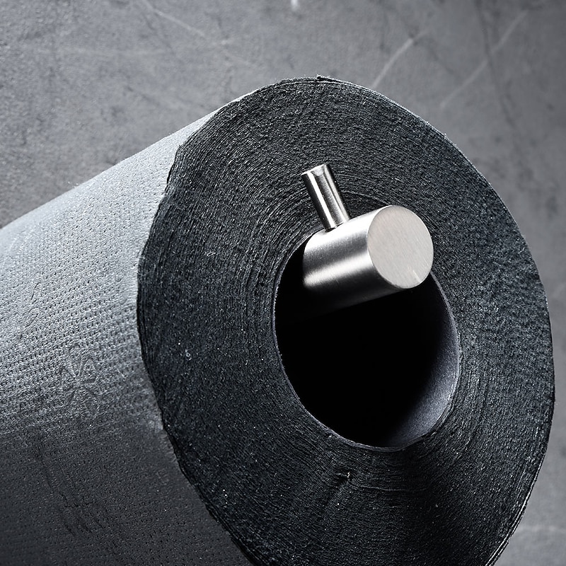 Toilet Paper Holder New Design / Self-adhesive / Creative Contemporary / Modern Stainless Steel / Low-carbon Steel / Metal 1pc - Bathroom Wall Mounted3