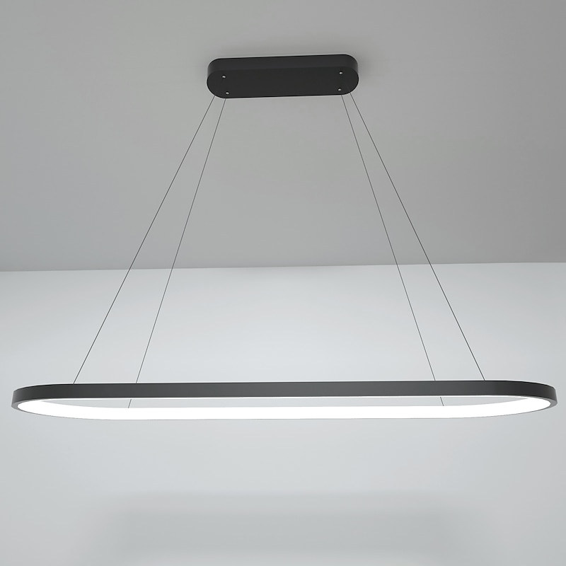 LED Pendant Light 40W Rectangle Aluminum Black Painted Finishes Modern Lamp for Dinning Room Resturant Coffee Bar3