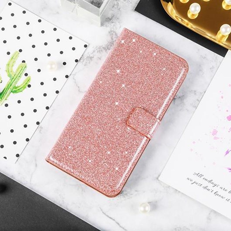 Phone Case For Samsung Galaxy S25 S24 S23 Ultra Plus A33 S20 A52 Wallet Case with Stand Holder Card Holder Glitter Shine Glitter Shine PU Leather