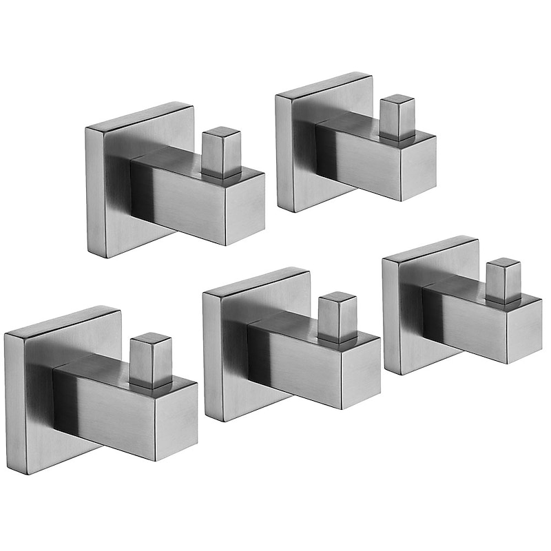 Robe Hook New Design / Creative Contemporary / Modern Stainless Steel / Low-carbon Steel / Metal 5pcs - Bathroom Wall Mounted
