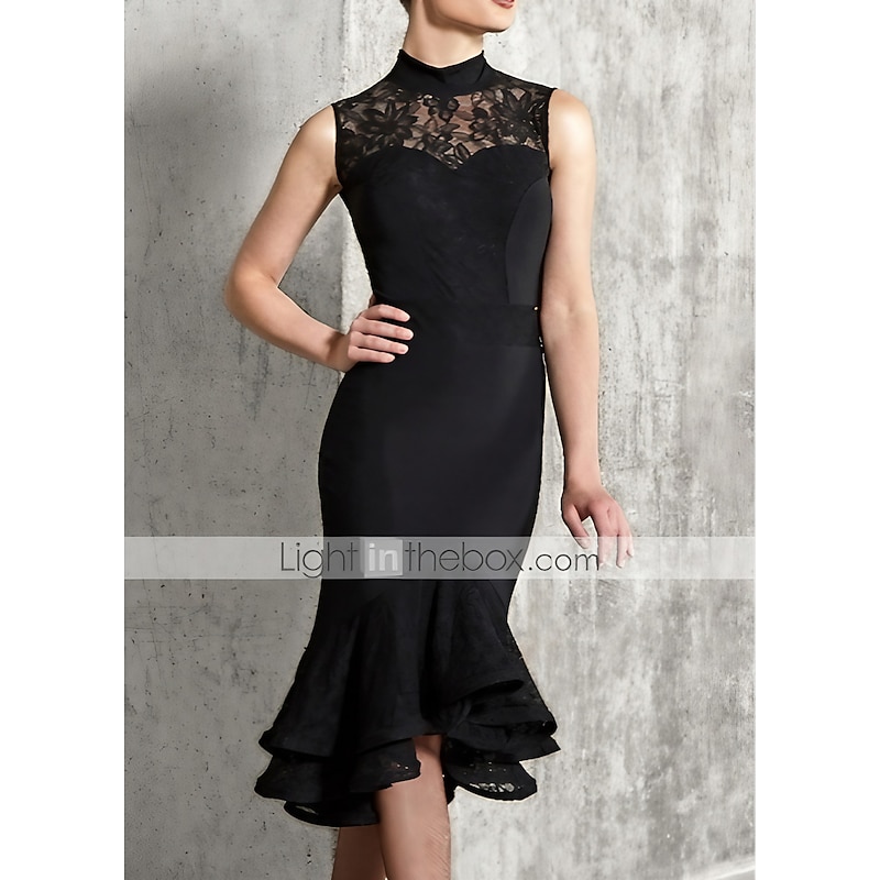 Latin Dance Dress Ruffles Women's Performance Sleeveless Polyester Taffeta