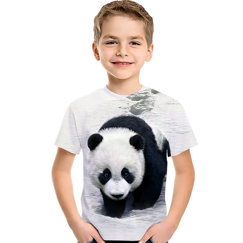 Children's Day Boys 3D Animal Color Block Cat T shirt Tee Short Sleeve 3D Print Summer Active Cute Basic Polyester Spandex Kids Toddler