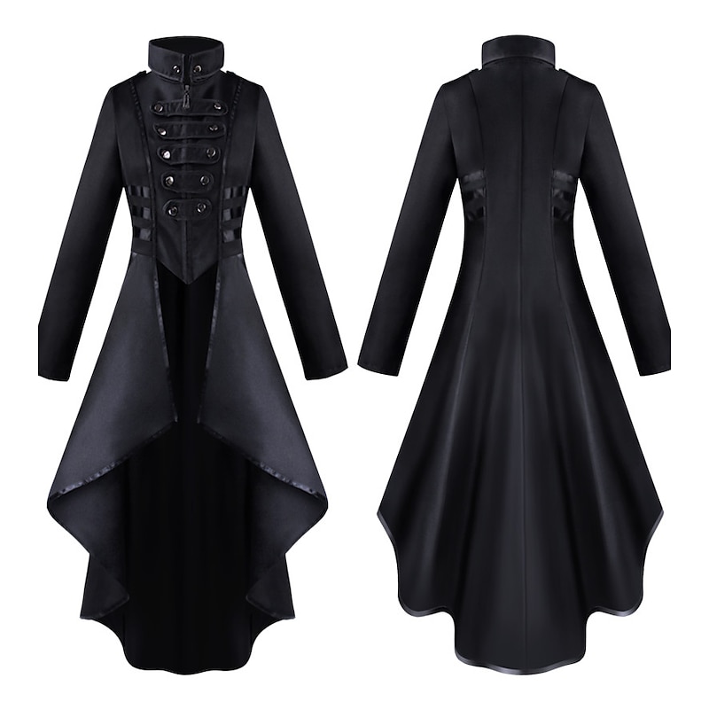 Punk & Gothic Medieval Steampunk Coat Trench Coat Outerwear Witch Plague Doctor Fit & Flare Fancy Dress Women's Steampunk Walpurgis Night Halloween Carnival Masquerade Party Halloween Festival Adults'2