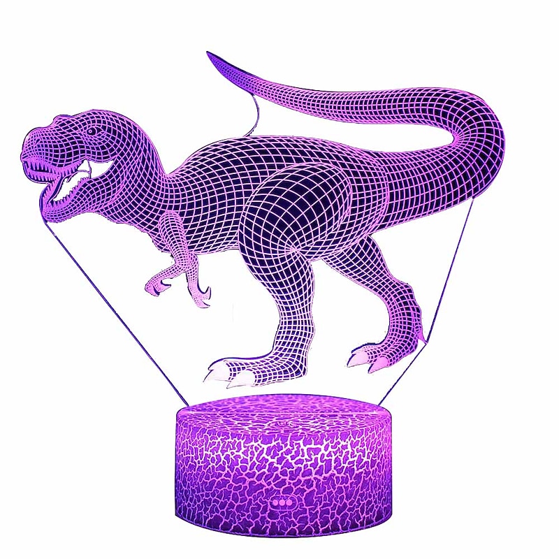 Dinosaur Toys Night Light - 3D Night Lamp with Three Patterns &amp; Remote Control &amp; Smart Touch16 Colors Changing Dimmable Brithday Gifts for 2 3 4 5 6 7 8 Year Old Boys Girls Dinosaur Fans4