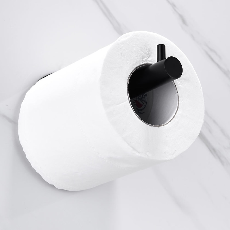 Toilet Paper Holder Round New Design Self-adhesive Stainless Steel Bathroom Roll Paper Shelf Wall Mounted 1pc2