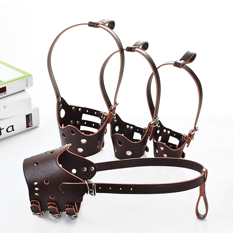 CollarDirect Dog Muzzle Pitbull Amstaff Staffordshire Terrier Secure Leather Basket Dog Muzzle Anti-Barking, Biting, Chewing4