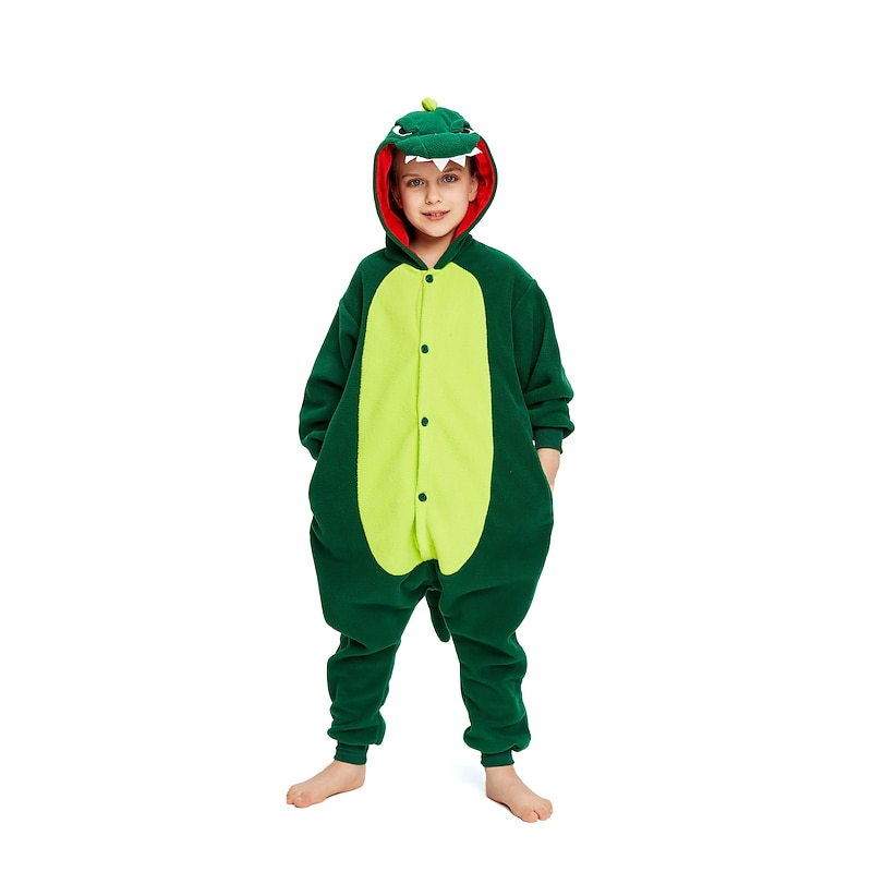 Kid's Kigurumi Pajamas Dinosaur Solid Colored Onesie Pajamas Polar Fleece Cosplay For Boys and Girls Christmas Animal Sleepwear Cartoon Festival / Holiday Costumes / Leotard / Onesie4