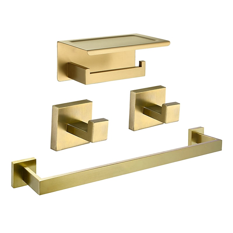 Towel Bar / Toilet Paper Holder / Robe Hook New Design / Creative Contemporary / Modern Stainless Steel / Low-carbon Steel / Metal 4pcs - Bathroom 1-Towel Bar Wall Mounted