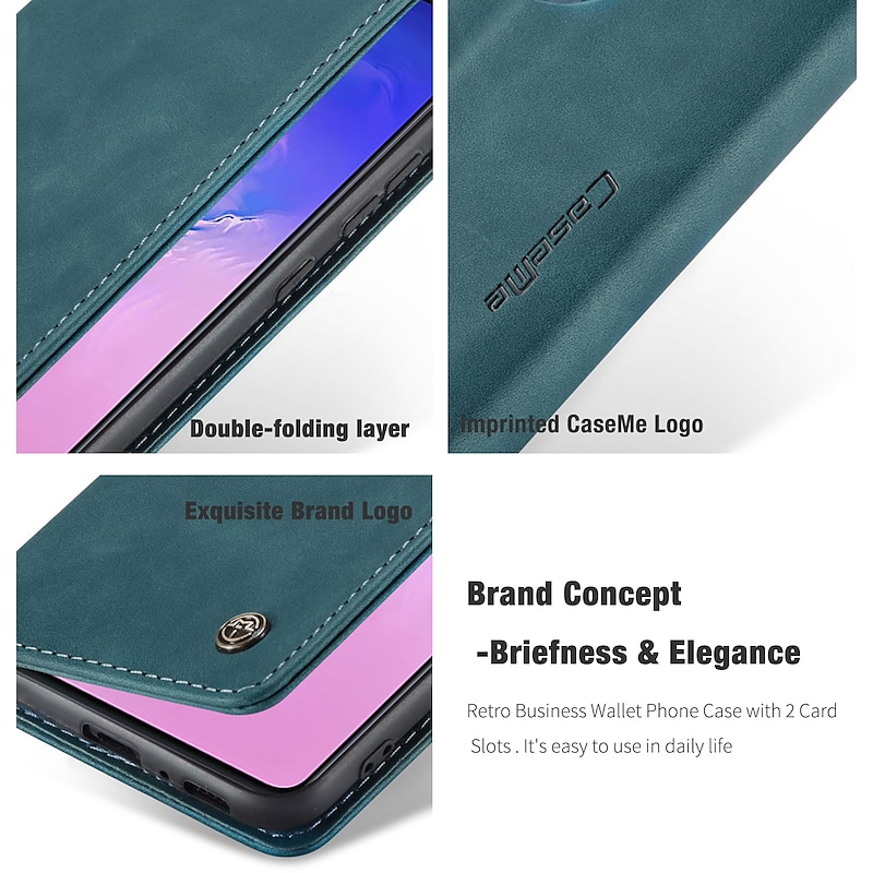 Phone Case For Samsung Galaxy S23 S22 S21 FE S21 Ultra Plus A54 A32 A52 Wallet Case with Stand Holder Flip Card Holder Solid Colored TPU PU Leather2