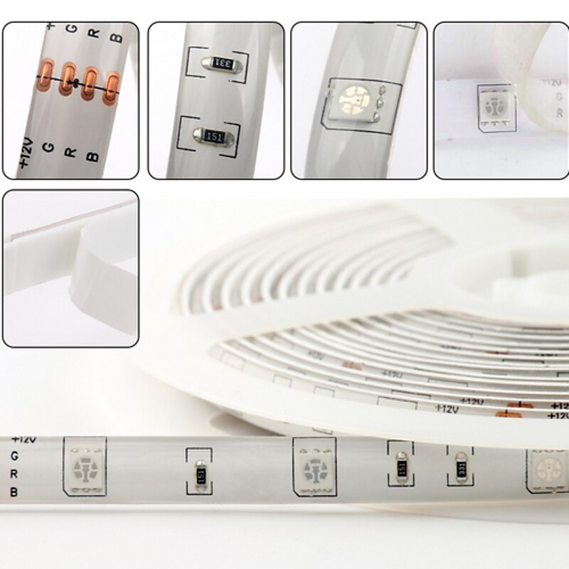 4x5M Smart LED RGB Strip Light 600 LEDs 5050 SMD Waterproof APP Control Music Sync Work with Alexa Google TV Backlight Decoration 12 V3