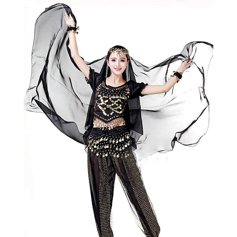 Lightweight Chiffon Hand Scarf Belly Dance Costume Outfit Hip Scarf Shawls Veils(ONLY SCARF)4