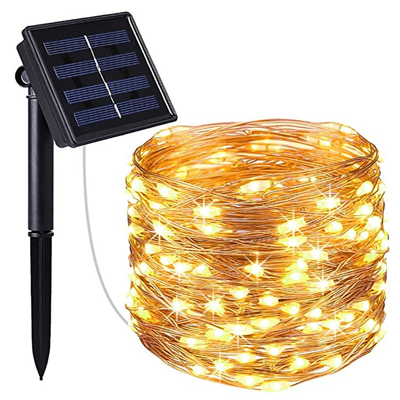 Outdoor Solar String Light  LED Fairy Lights Garden Lights 10M 20M IP65 Holiday Lights 100Leds 200Leds For Christmas New Year Garland Decor Warm White Lighting LED Solar Garden Light