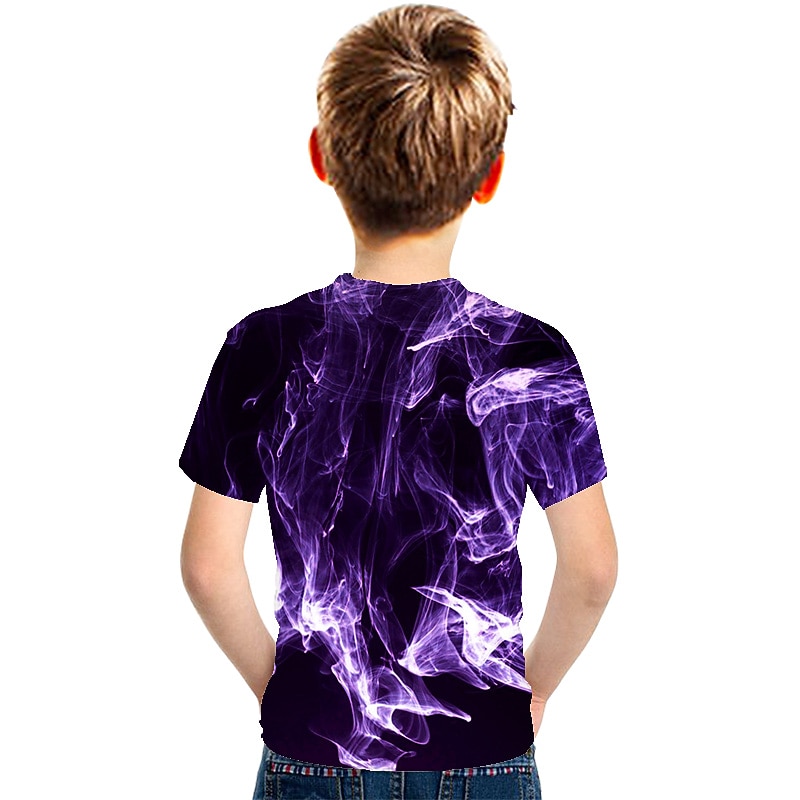 Children's Day Boys 3D Color Block 3D T shirt Tee Short Sleeve 3D Print Summer Active Streetwear Polyester Rayon Kids2