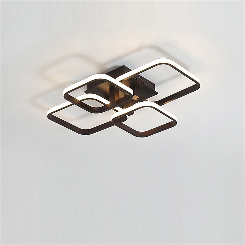 4-Light 58 cm Square Shapes  Design Ceiling Lights LED Aluminum Silica gel Ceiling Lamp Modern Nordic Style Kids Room Bedroom Lights 110-120V 220-240V3