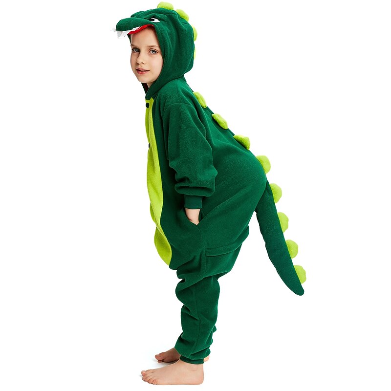Kid's Kigurumi Pajamas Dinosaur Solid Colored Onesie Pajamas Polar Fleece Cosplay For Boys and Girls Christmas Animal Sleepwear Cartoon Festival / Holiday Costumes / Leotard / Onesie2