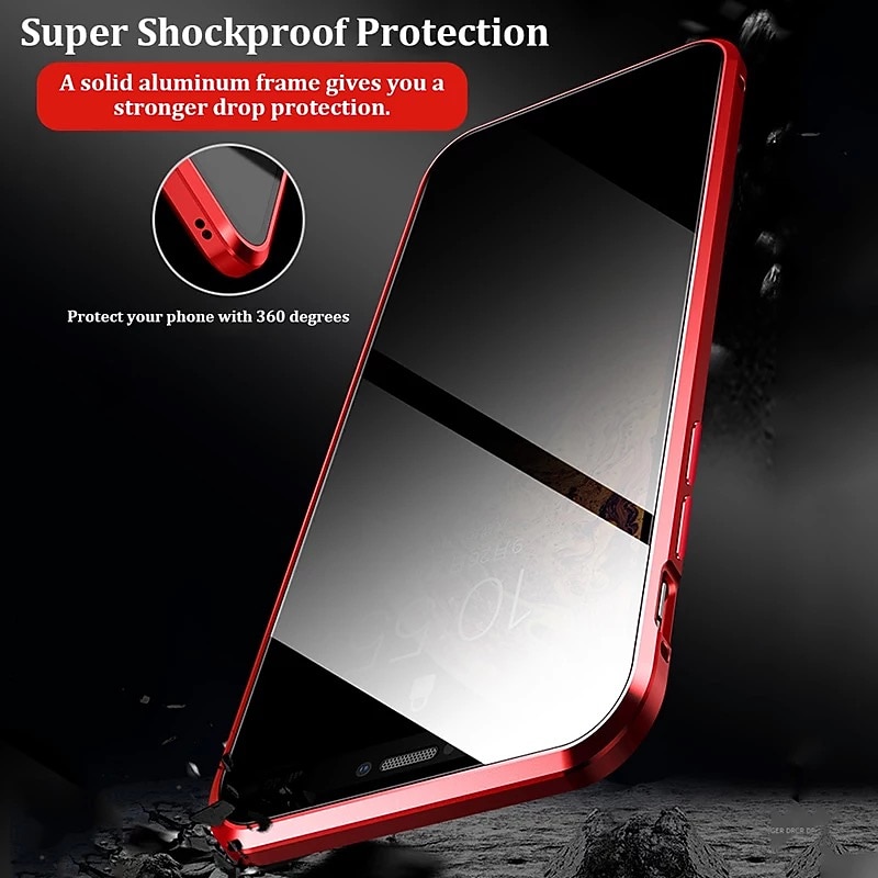 Phone Case For Samsung Galaxy S25 S24 S23 S22 S21 FE S21 Ultra Plus S20 Magnetic Adsorption Full Body Protective Anti peep Shockproof Transparent Privacy Tempered Glass4