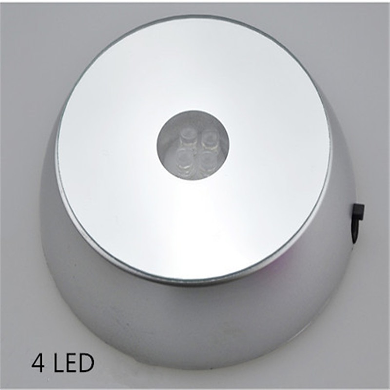 4LEDs Luminous Base Light Crystal Glass Transparent Objects Display Laser Colorful Round Stand Base for Cocktail3