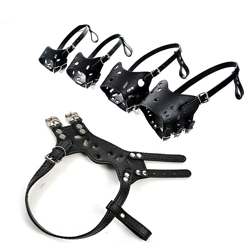 CollarDirect Dog Muzzle Pitbull Amstaff Staffordshire Terrier Secure Leather Basket Dog Muzzle Anti-Barking, Biting, Chewing3