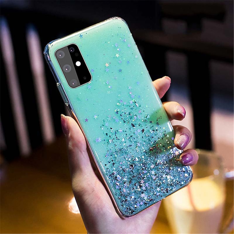Phone Case For Samsung Galaxy S25 S24 S23 S22 S21 FE S21 Ultra Plus A14 A54 A33 S20 Back Cover Glitter Shine sky Glitter Shine TPU4
