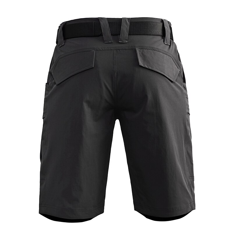 Men's Hiking Cargo Shorts Hiking Shorts Summer Outdoor Loose Fit 10" Ultra Light (UL) Ventilation Multi-Pockets Quick Dry Shorts Bottoms Black Dark Gray Elastane Camping / Hiking Hunting Fishing S M4