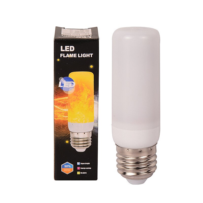 1pc LED Flame Effect Fire Light Bulbs Full Model 5W E27 Flame Bulb 78leds 85-265V Flickering Halloween Christmas Home Decration2