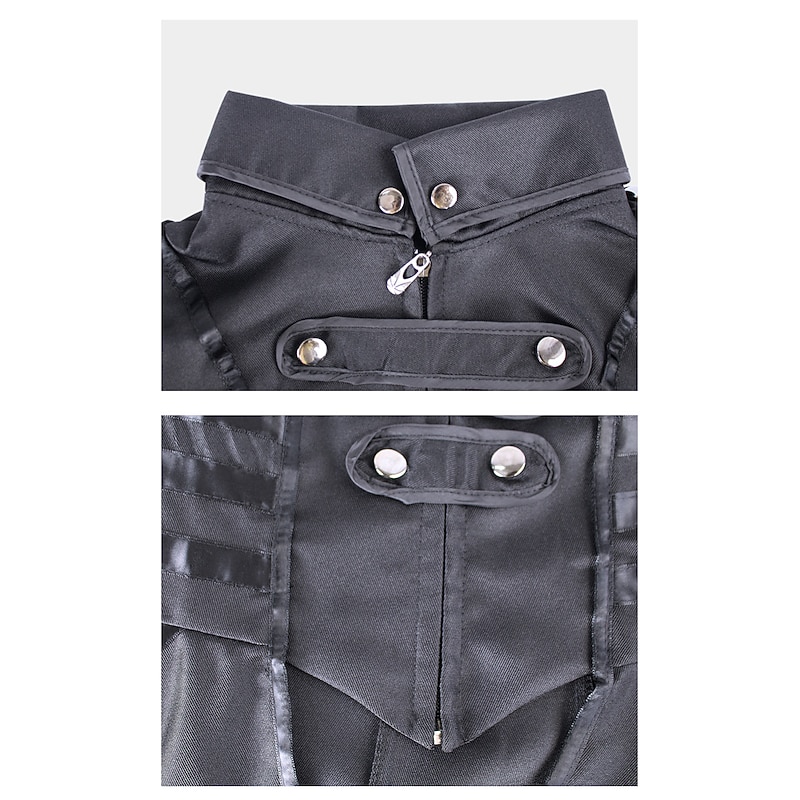 Punk & Gothic Medieval Steampunk Coat Trench Coat Outerwear Witch Plague Doctor Fit & Flare Fancy Dress Women's Steampunk Walpurgis Night Halloween Carnival Masquerade Party Halloween Festival Adults'3