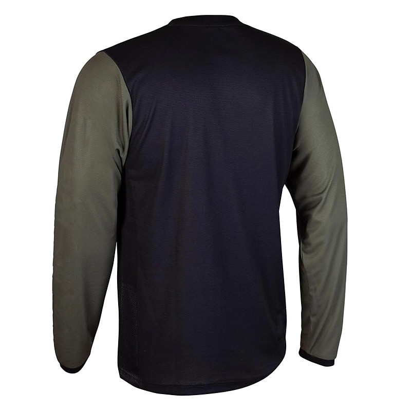 Men's Cycling Jersey Downhill Jersey Dirt Bike Jersey Solid Color Patchwork Patterned Long Sleeve Bike Jersey Top with 3 Rear Pockets Mountain Bike MTB Road Bike Cycling UV Resistant Quick Dry Back3