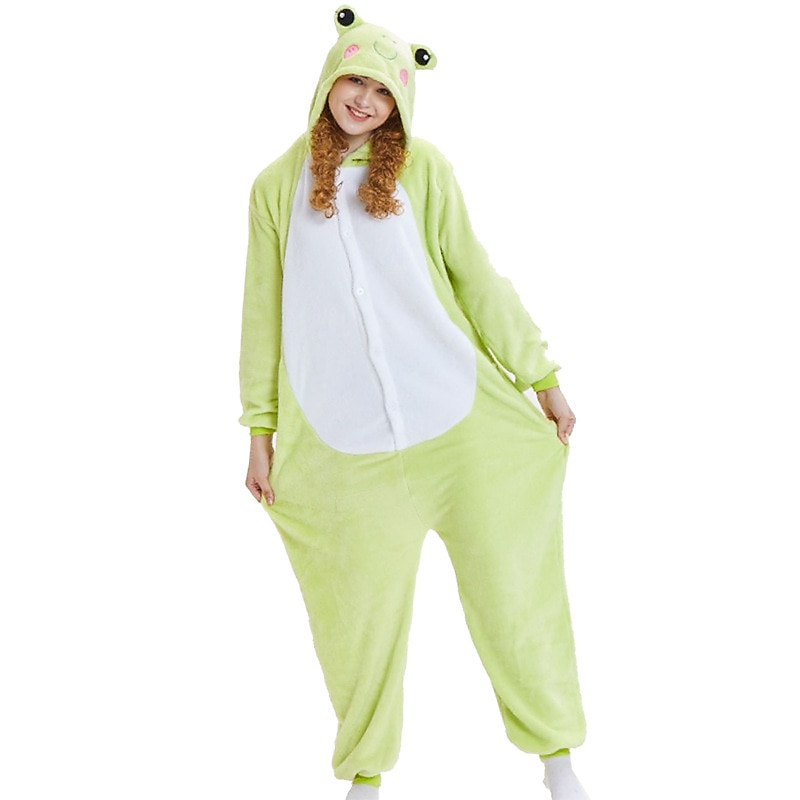 Adults' Patchwork Onesie Costume Carnival Costume Frog Onesie Pajamas Kigurumi Pajamas Pajamas Funny Costume For Couple's Men's Women's Christmas Carnival New Year Cartoon