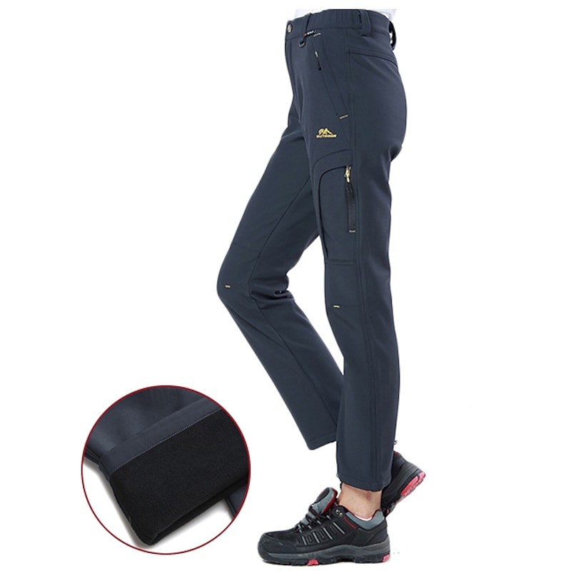 Women's Hiking Pants Trousers Fleece Lined Pants Softshell Pants Winter Outdoor Thermal Warm Waterproof Windproof Lightweight Pants / Trousers Bottoms Black Purple Elastane Camping / Hiking Ski2