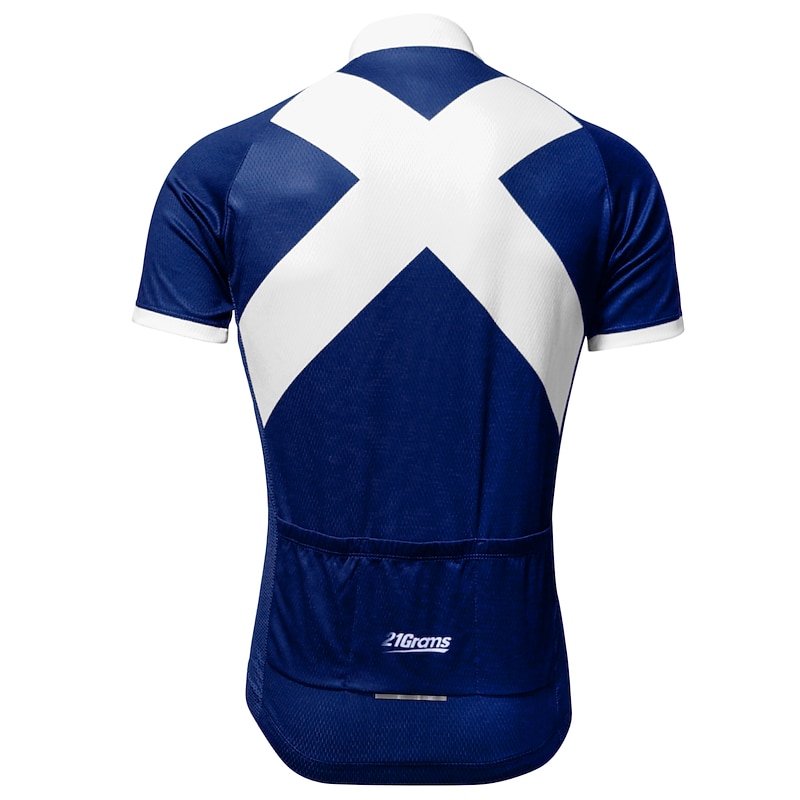Men's Cycling Jersey Patterned Scotland National Flag Short Sleeve Bike Jersey Top with 3 Rear Pockets Mountain Bike MTB Road Bike Cycling UV Resistant Quick Dry Back Pocket Moisture Wicking Sports4