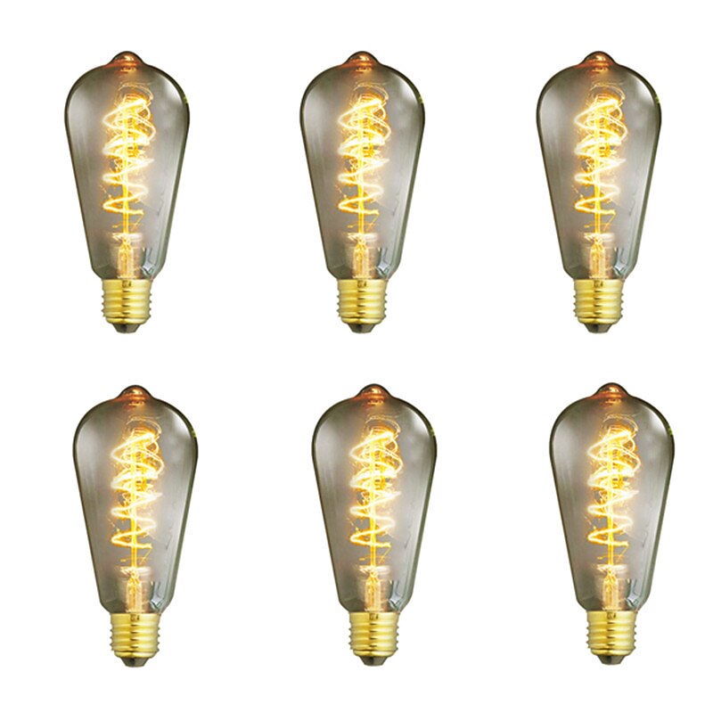 6pcs / 4pcs 40 W E26 / E27 ST64 Warm White Retro / Creative / Dimmable Incandescent Vintage Edison Light Bulb 220-240 V