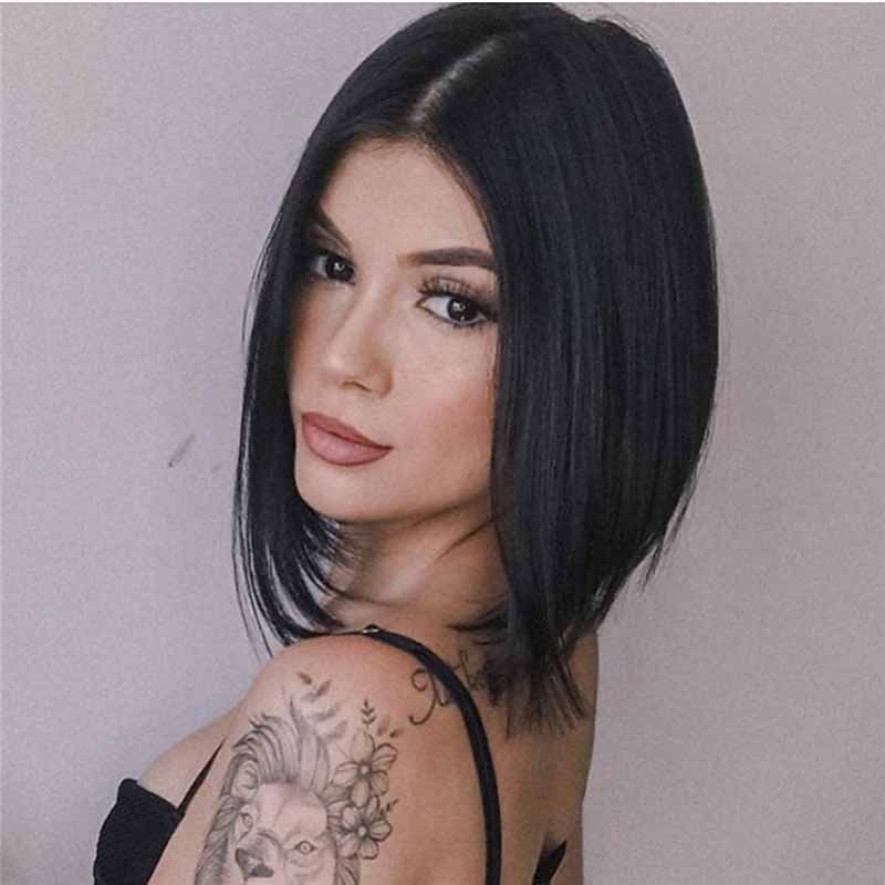 Black Wigs for Women Synthetic Wig Straight Matte Bob Wig Short Natural Black Synthetic Hair Wigs 6 Inch Christmas Party Wigs2