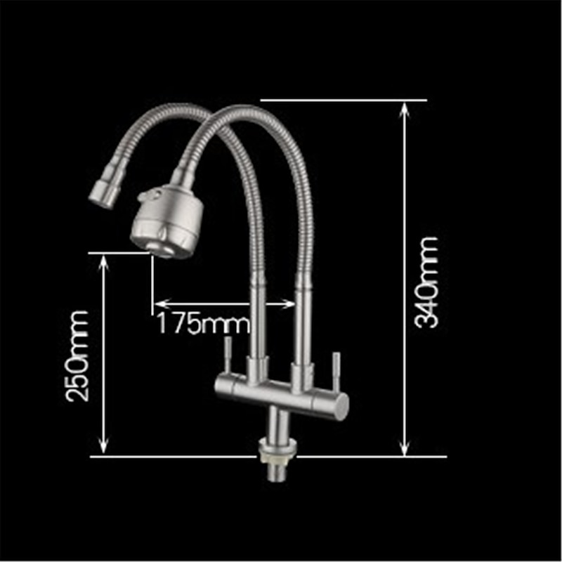 Kitchen Faucet,SUS304 Stainless Steel Brushed Nickel 2-modes Single Handle One Hole Standard Spout Contemporary Kitchen Taps2