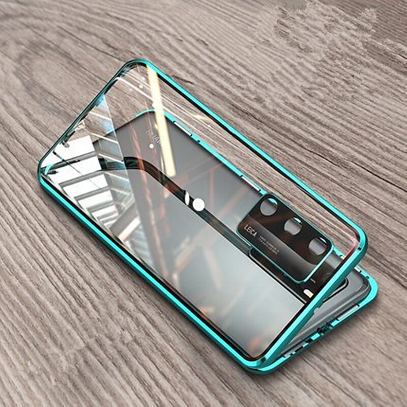 Magnetic Adsorption Tempered Glass Double Sided Case For Huawei P40 P30 Pro Lite Coque 360 Protective Cases with Carmera Lens Protector for Huawei Mate 30 20 Pro Nova 7i 6SE2