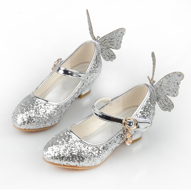 Cinderella Princess Elsa Shoes Girls' Movie Cosplay Sequins Rosy Pink Blue White Shoes Halloween Children's Day Synthetic Leather World Book Day Costumes2