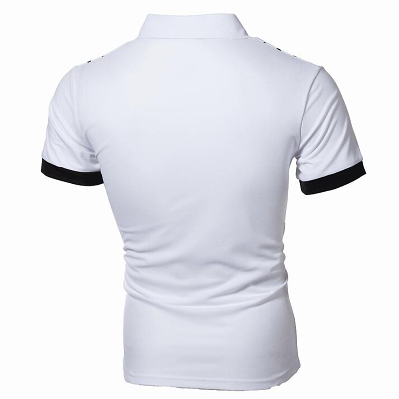 Men's Tennis Shirt Polo Shirt Work Business Collar Polo Collar Short Sleeve Streetwear Basic Graphic Polka Dot Print Regular Fit Black White Wine Navy Blue Blue Orange Tennis Shirt2