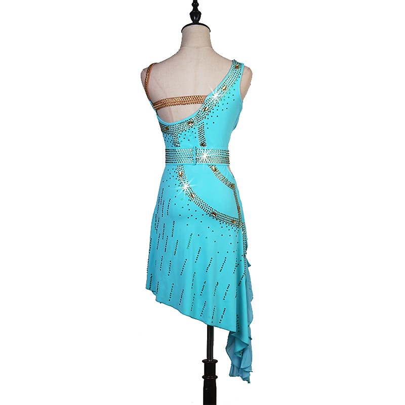 Dance Salsa Latin Dance Dress Crystals / Rhinestones Women's Ladies Training Performance Sleeveless Spandex / Jazz4